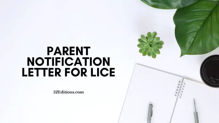 Parent Notification Letter For Lice