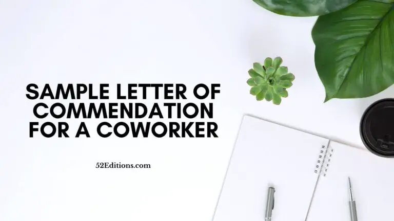 Sample Letter Of Commendation For a Coworker