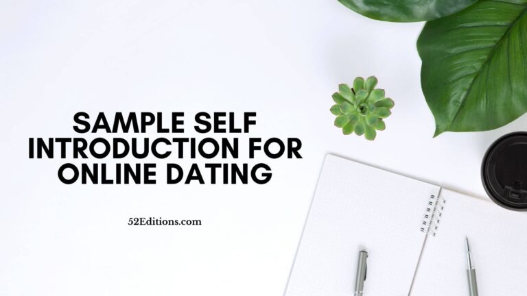 Sample Self Introduction For Online Dating