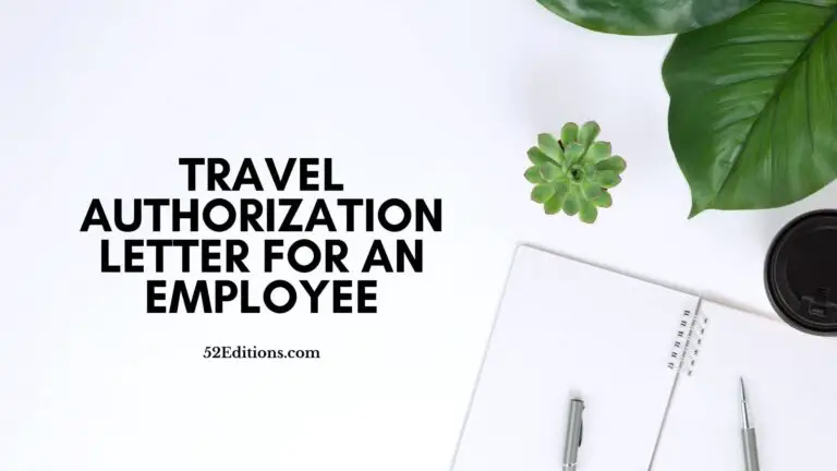 Travel Authorization Letter For An Employee