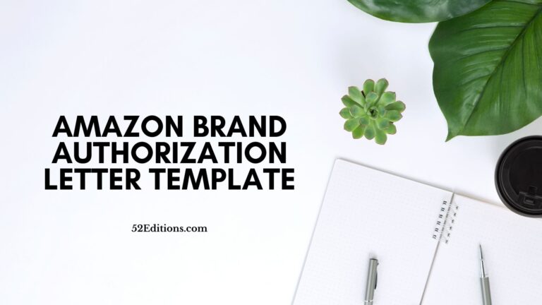 Amazon Brand Authorization Letter Template