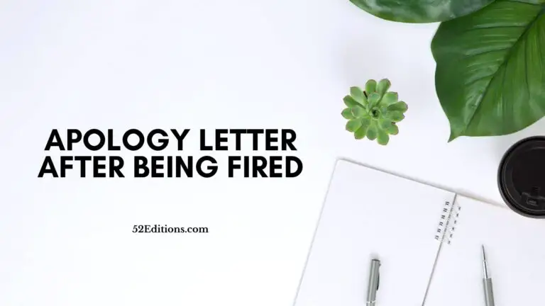 Apology Letter After Being Fired