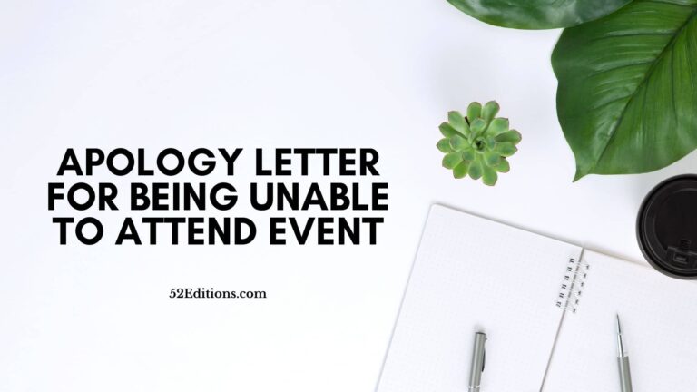 Apology Letter For Being Unable To Attend Event