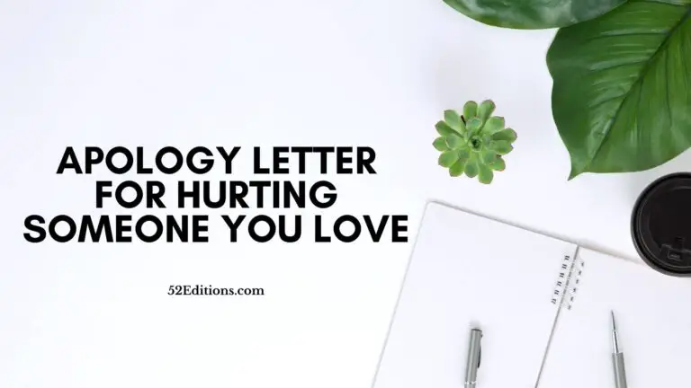 Apology Letter For Hurting Someone You Love