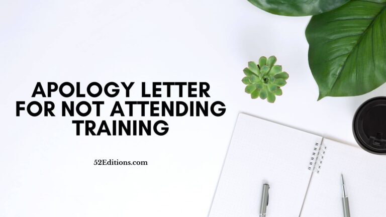 Apology Letter For Not Attending Training