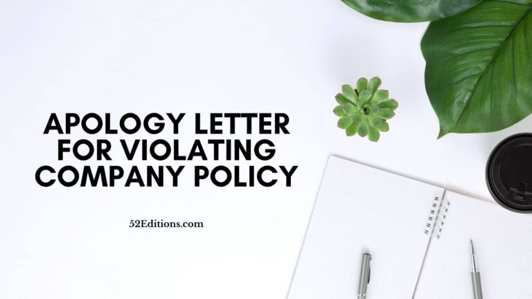 Apology Letter For Violating Company Policy