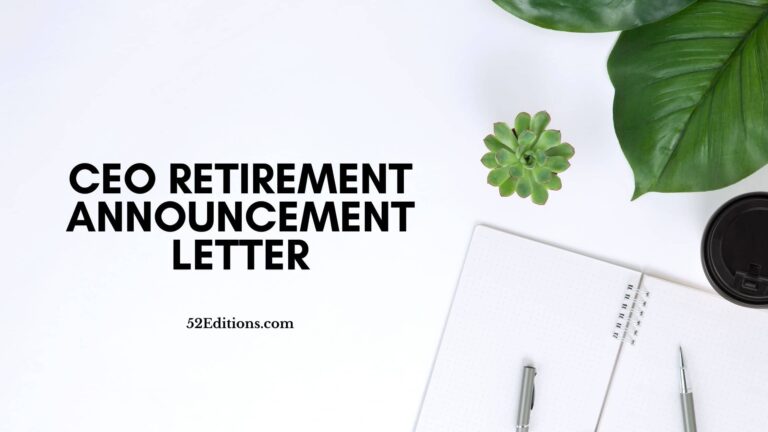 CEO Retirement Announcement Letter