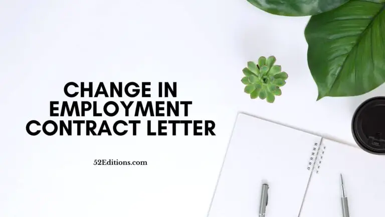 Change In Employment Contract Letter