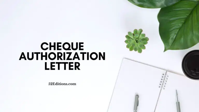 Cheque Authorization Letter
