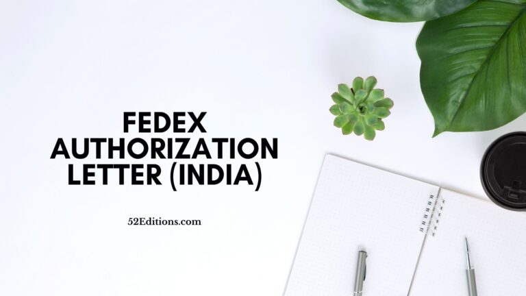 FedEx Authorization Letter (India)