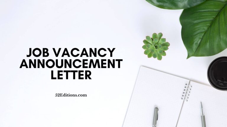 Job Vacancy Announcement Letter