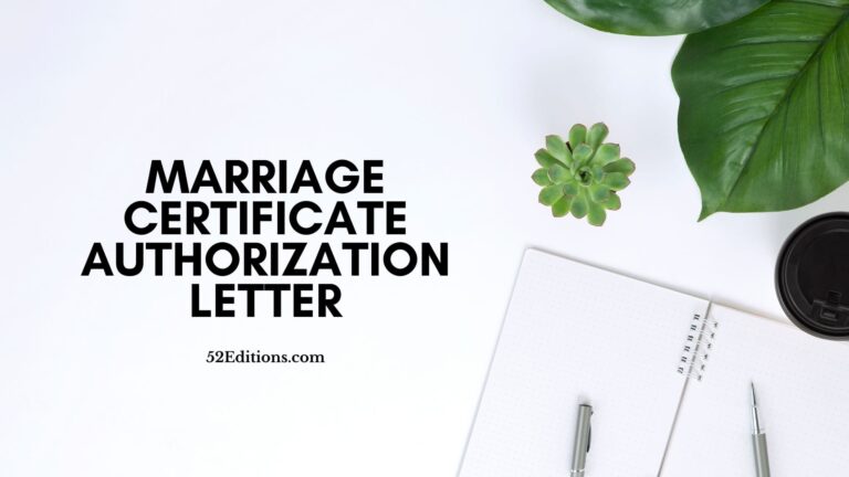 Marriage Certificate Authorization Letter