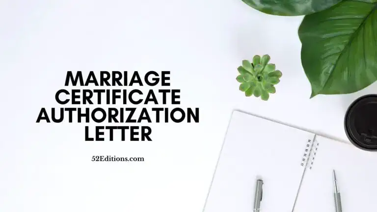 Marriage Certificate Authorization Letter Free Letter Templates