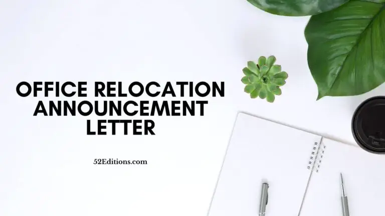 Office Relocation Announcement Letter