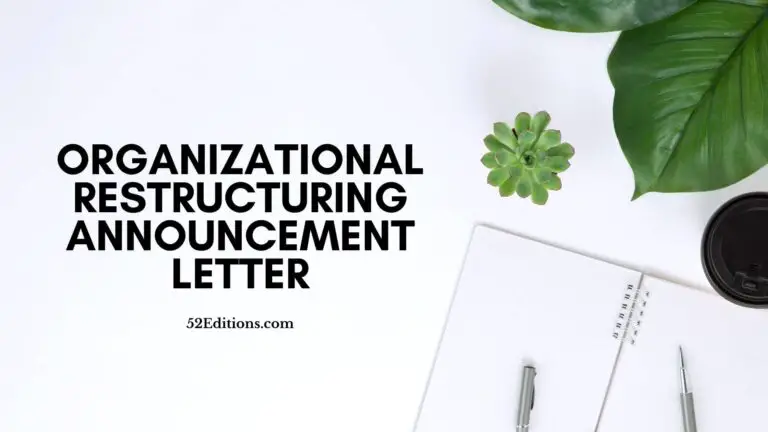 Organizational Restructuring Announcement Letter