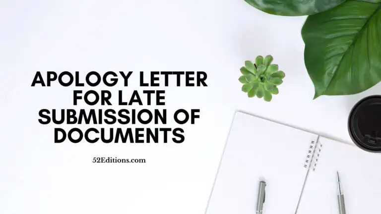 Sample Apology Letter For Late Submission of Documents
