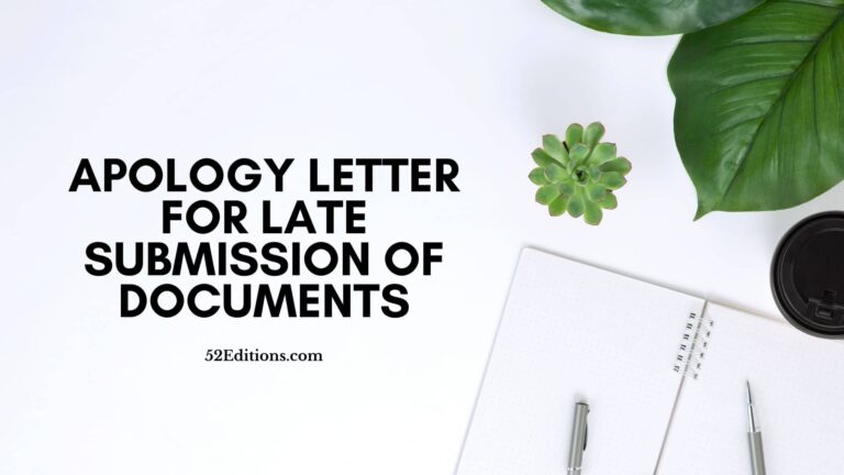 Sample Apology Letter For Late Submission of Documents // Get FREE ...