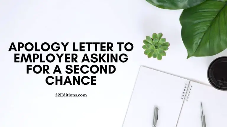 Sample Apology Letter To Employer Asking For A Second Chance