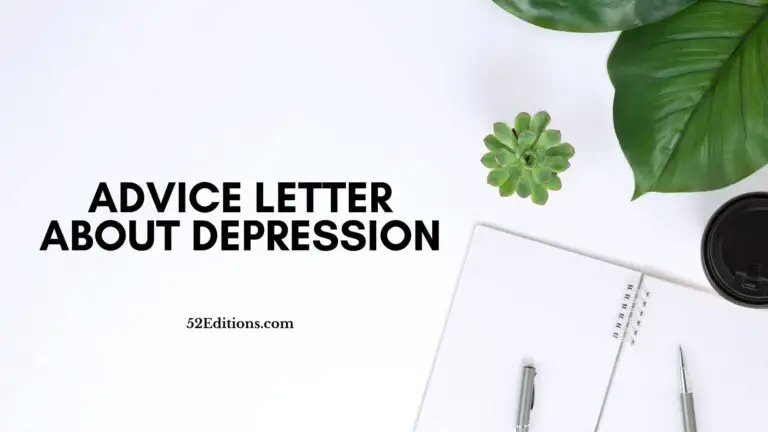 Advice Letter About Depression