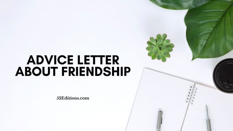 Advice Letter About Friendship