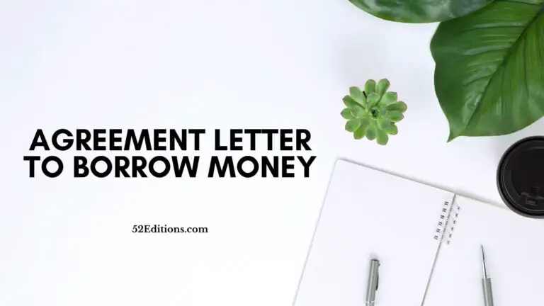 Agreement Letter To Borrow Money