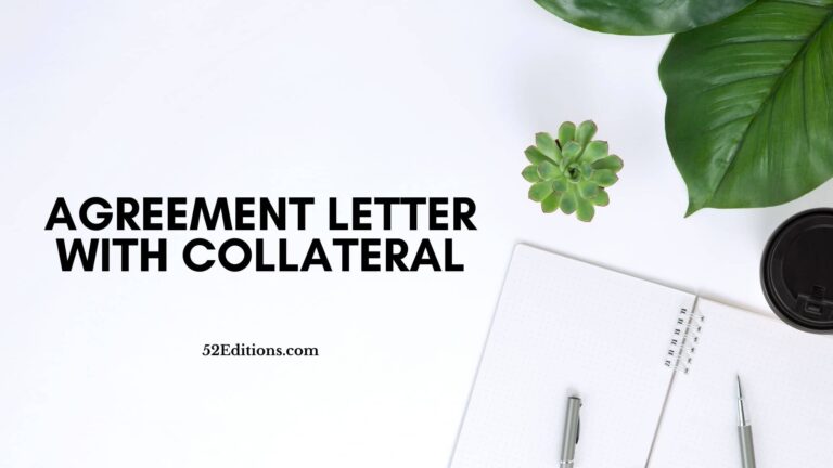 Agreement Letter With Collateral