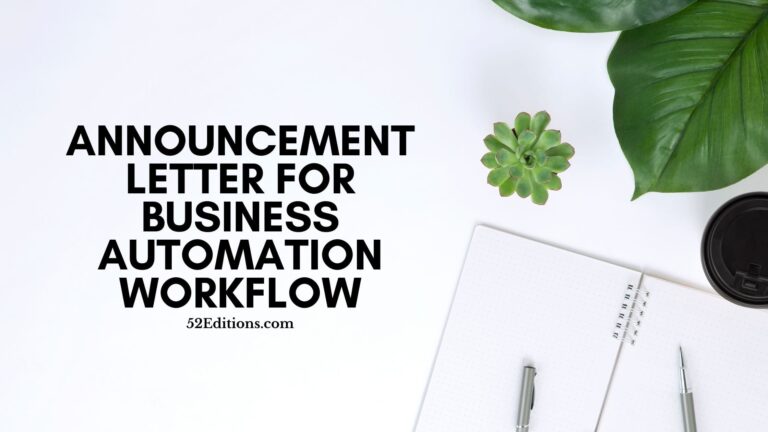 Announcement Letter For Business Automation Workflow