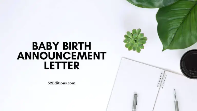 Baby Birth Announcement Letter