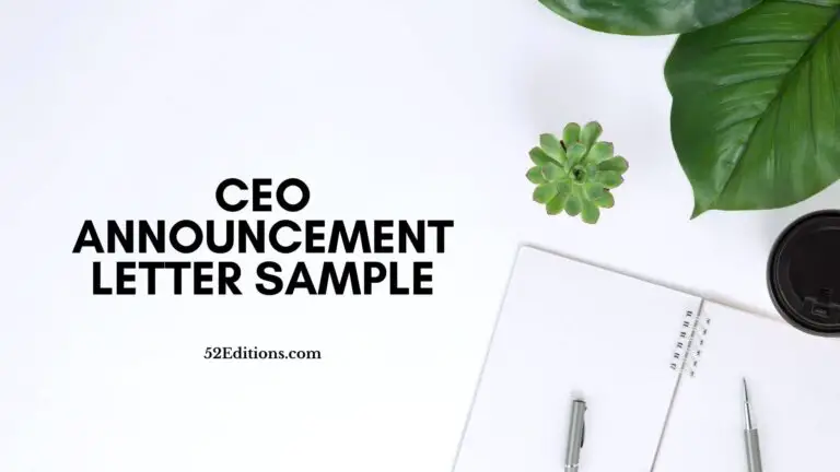 CEO Announcement Letter Sample