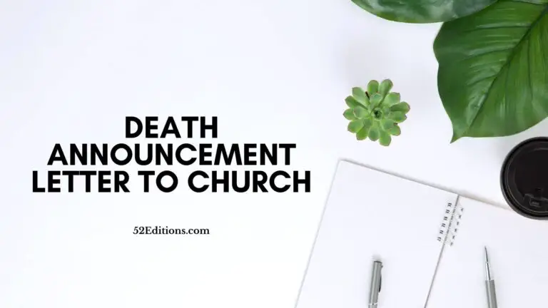 Death Announcement Letter To Church