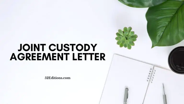 Joint Custody Agreement Letter