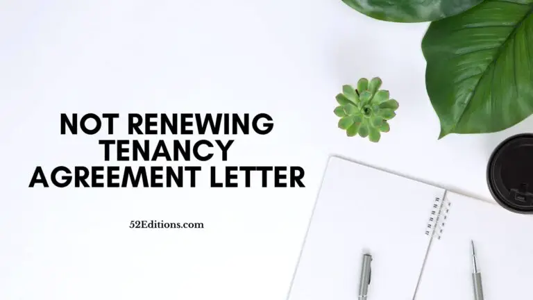 Not Renewing Tenancy Agreement Letter