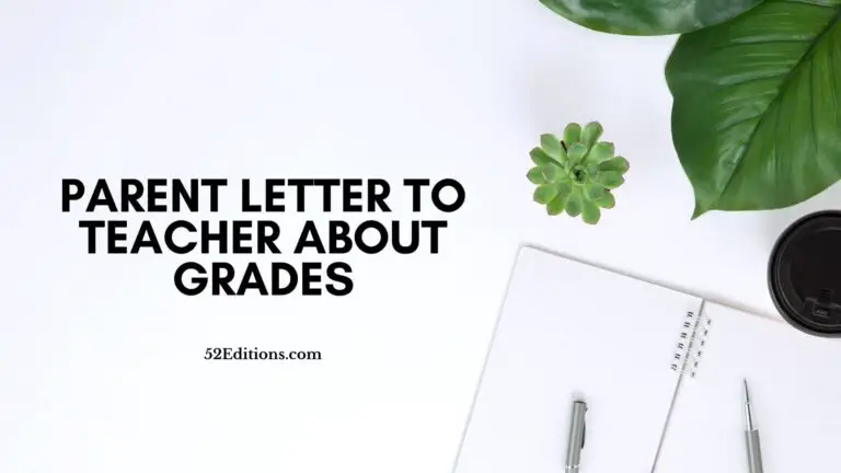 Parent Letter To Teacher About Grades