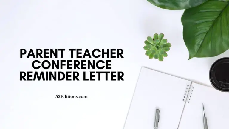 Parent Teacher Conference Reminder Letter