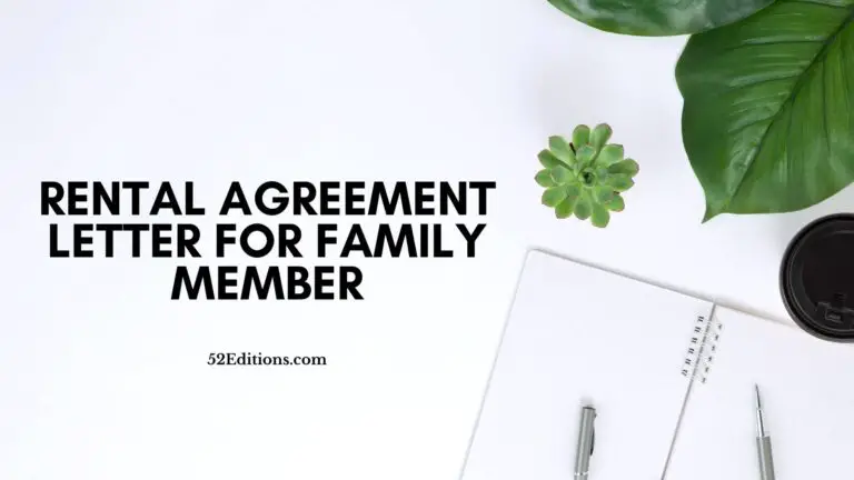 Rental Agreement Letter For Family Member