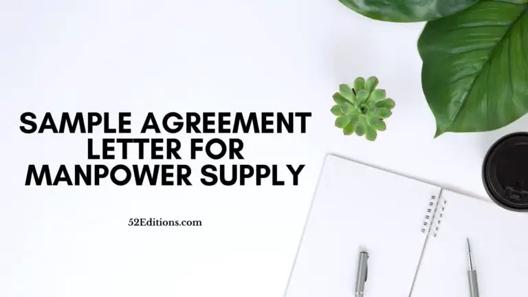 Sample Agreement Letter For Manpower Supply