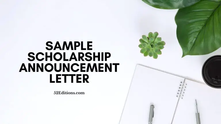 Sample Scholarship Announcement Letter