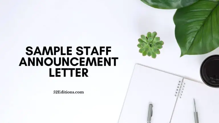 Sample Staff Announcement Letter