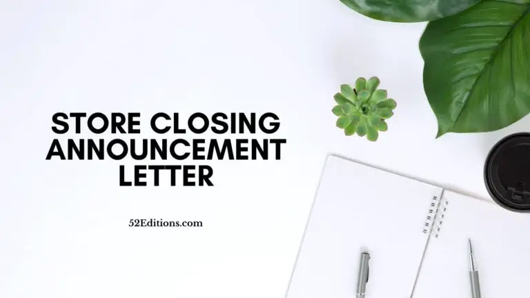 Store Closing Announcement Letter