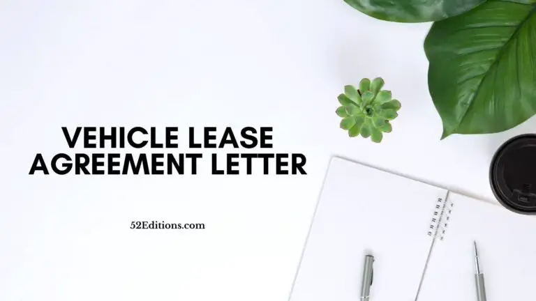 Vehicle Lease Agreement Letter