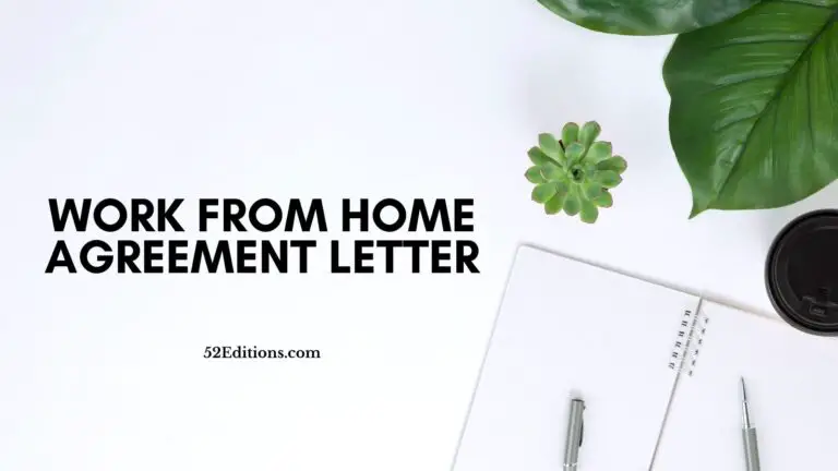 Work From Home Agreement Letter