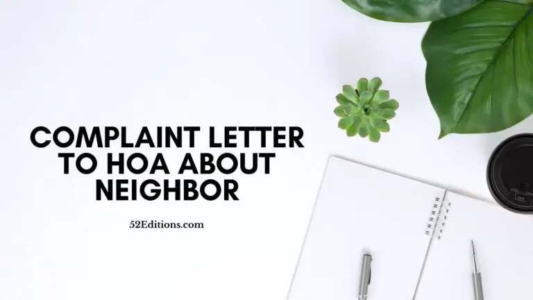 Complaint Letter To HOA About Neighbor