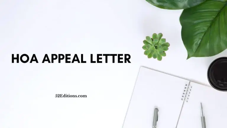 HOA Appeal Letter