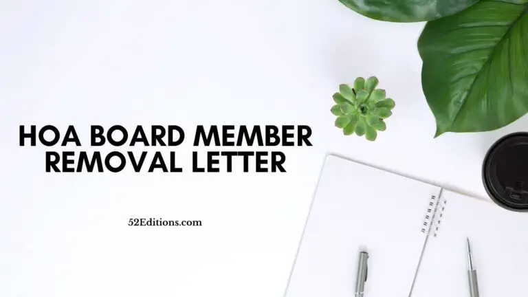 HOA Board Member Removal Letter