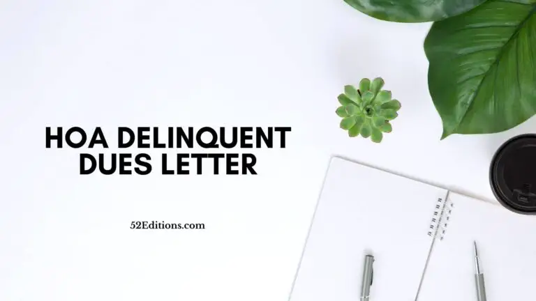 HOA Delinquent Dues Letter