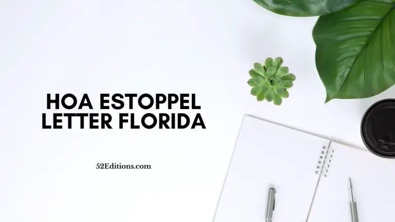 HOA Estoppel Letter Florida