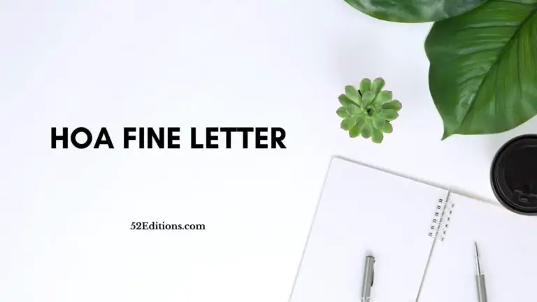 HOA Fine Letter