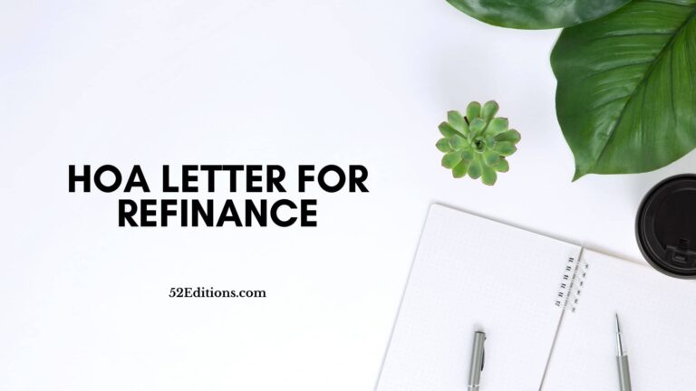 HOA Letter For Refinance