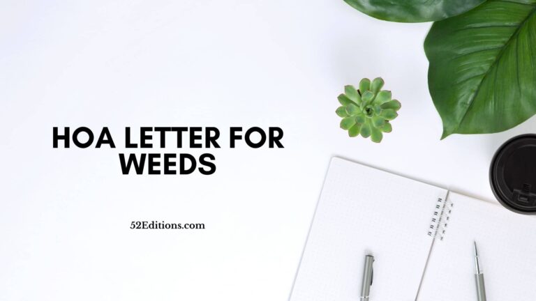 HOA Letter For Weeds