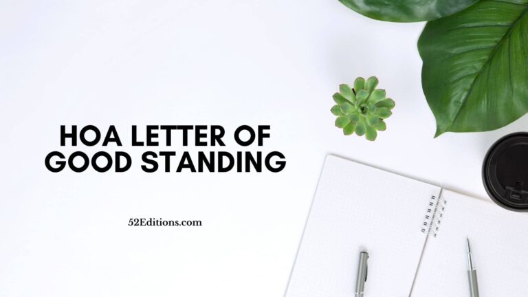 HOA Letter Of Good Standing